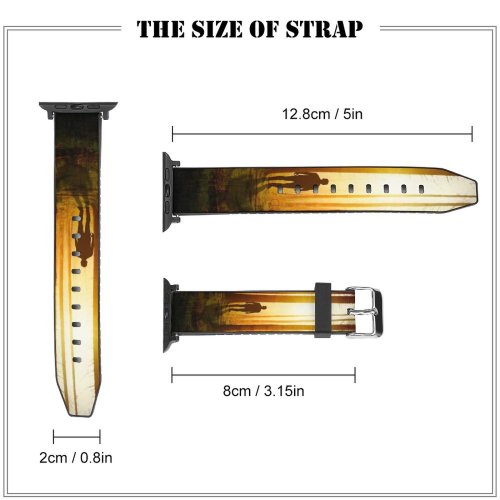 yanfind Watch Strap for Apple Watch Johannes Plenio Silhouette Sunset Forest Woods Compatible with iWatch Series 5 4 3 2 1