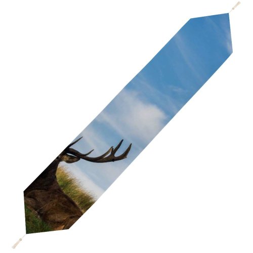 Yanfind Table Runner Reindeer Deer Antlers Grass Wildlife Herd Everyday Dining Wedding Party Holiday Home Decor