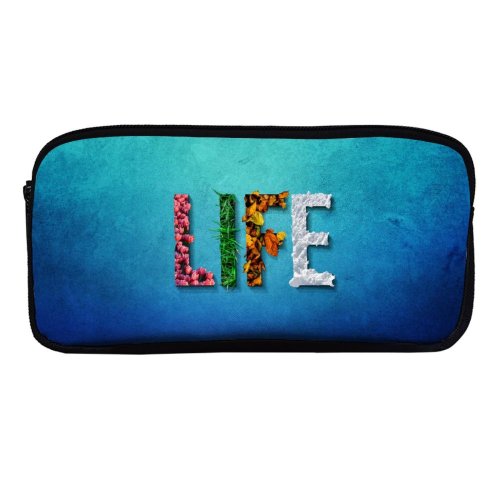 yanfind Pencil Case YHO Comfreak Quotes  Seasons Spring Summer Autumn Winter Flowers Leaves Snow Grass Zipper Pens Pouch Bag for Student Office School