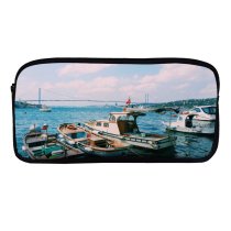 yanfind Pencil Case YHO Boats Boat Fishing Docked Watercrafts Zipper Pens Pouch Bag for Student Office School