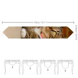 Yanfind Table Runner Funny Curiosity Sit Cute Little Young Pretty Eye Staring Kitten Whisker Fur Everyday Dining Wedding Party Holiday Home Decor