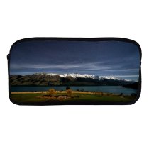 yanfind Pencil Case YHO Dominic Kamp Lake Wakatipu Queenstown Zealand  Mountains  Range Snow Covered Zipper Pens Pouch Bag for Student Office School