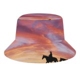 yanfind Adult Fisherman's Hat Cowboy Horses Silhouette Dawn Sunset Fishing Fisherman Cap Travel Beach Sun protection