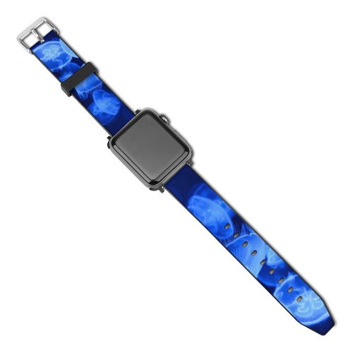 yanfind Watch Strap for Apple Watch Bruno Glätsch Jellyfish Aquarium Underwater Glowing Marine  Transparent Dark Compatible with iWatch Series 5 4 3 2 1