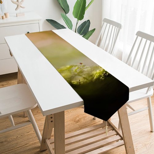 Yanfind Table Runner Blur Focus Beautiful Plant Delicate Depth Blurred Field Light Growth Blooming Garden Everyday Dining Wedding Party Holiday Home Decor