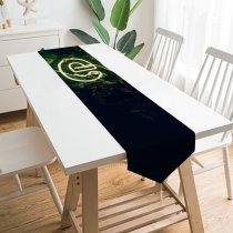 Yanfind Table Runner Daria Shevtsova Neon Plant Illuminated Leaves Everyday Dining Wedding Party Holiday Home Decor