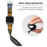 yanfind Watch Strap for Apple Watch Landscape Peak Countryside Wilderness Pictures Outdoors Grey Free Range Plateau Land Compatible with iWatch Series 5 4 3 2 1