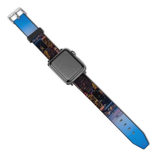 yanfind Watch Strap for Apple Watch York City Cityscape City Lights Skyscrapers Sky Dusk Horizon Compatible with iWatch Series 5 4 3 2 1