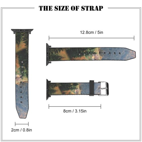 yanfind Watch Strap for Apple Watch Abies Countryside Pine Plant Forest Spruce Pictures PNG Outdoors Grey Tree Compatible with iWatch Series 5 4 3 2 1