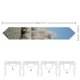 Yanfind Table Runner Winter Hom Spring form Bushes Outside Natural Woody Landscape Light Branch Clouds Everyday Dining Wedding Party Holiday Home Decor