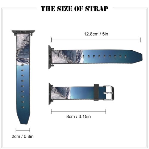 yanfind Watch Strap for Apple Watch Lyngenfjord Norway Aurora Borealis Northern Lights  Mountains Lake Reflection Night Sky Compatible with iWatch Series 5 4 3 2 1