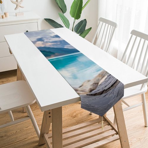 Yanfind Table Runner Jf Brou Dog Mountains Lake Louise Clouds Pet Everyday Dining Wedding Party Holiday Home Decor
