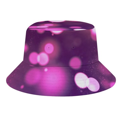 yanfind Adult Fisherman's Hat Abstract Bokeh Purple Sparkles Fishing Fisherman Cap Travel Beach Sun protection