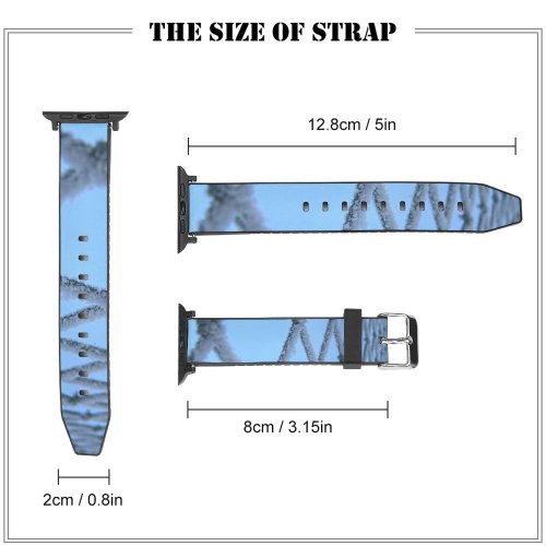 yanfind Watch Strap for Apple Watch Winter Chill Sky Winter Evaporation Salt Cristal Fence   Metal Snow Compatible with iWatch Series 5 4 3 2 1