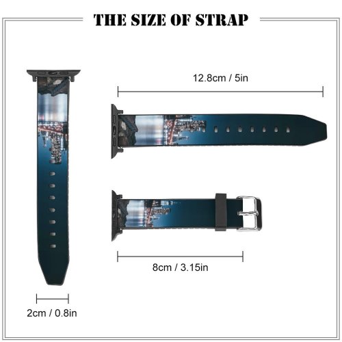 yanfind Watch Strap for Apple Watch Lerone Pieters Brooklyn  Night City Lights Cityscape Reflections Brooklyn York USA Compatible with iWatch Series 5 4 3 2 1