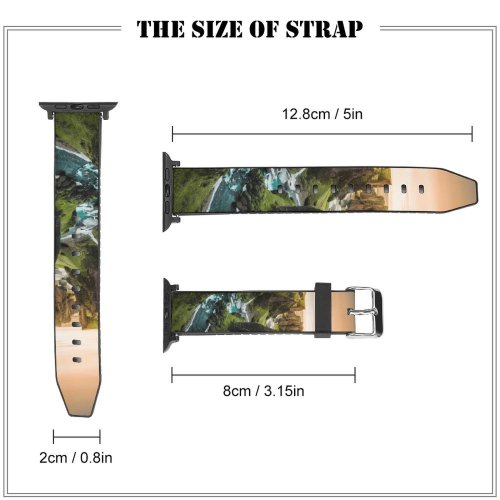 yanfind Watch Strap for Apple Watch Benjamin Suter Mountains Cliffs River Daytime Aerial Iceland Compatible with iWatch Series 5 4 3 2 1