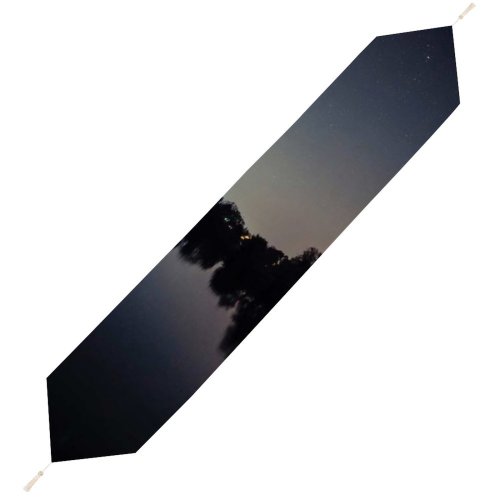 Yanfind Table Runner Backlit Scenery Evening Space Galaxy Peaceful Waters Tranquil Outdoors Scenic Idyllic Starry Everyday Dining Wedding Party Holiday Home Decor