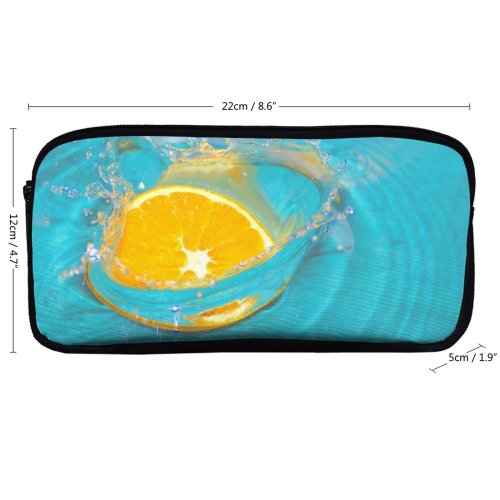 yanfind Pencil Case YHO Aqua Wave Fruit Liquid Cyan  Droplet Aqua Zipper Pens Pouch Bag for Student Office School