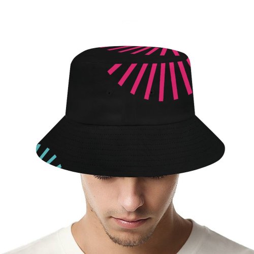 yanfind Adult Fisherman's Hat Abstract Black Dark Minimal Cyan Gears Minimalist AMOLED Fishing Fisherman Cap Travel Beach Sun protection
