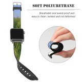 yanfind Watch Strap for Apple Watch Tall Grass Grassy Wild Bullrushes  Breezy  Peacful Peace Contrast Sky Compatible with iWatch Series 5 4 3 2 1