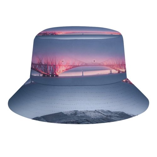 yanfind Adult Fisherman's Hat Otto Berkeley Architecture Forth Bridge United Kingdom UNESCO Heritage Queensferry Sunset River Fishing Fisherman Cap Travel Beach Sun protection