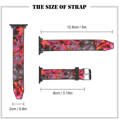 yanfind Watch Strap for Apple Watch Landscape Plant Forest Cascading Domain Foliage Pictures Greenery Tree Leaves Maple Compatible with iWatch Series 5 4 3 2 1