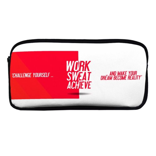 yanfind Pencil Case YHO Quotes Challenge Yourself Make Your Dream Become Reality Work Sweat Achieve Inspirational Zipper Pens Pouch Bag for Student Office School