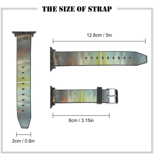 yanfind Watch Strap for Apple Watch Lake McDonald  National Park Montana Sunrise Golden Hour  Range Reflection Compatible with iWatch Series 5 4 3 2 1