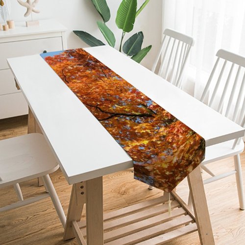 Yanfind Table Runner Temperate Sky Autumn Woody Plant Fall Broadleaf Branch Flowering Leaf Forest Leaf Everyday Dining Wedding Party Holiday Home Decor