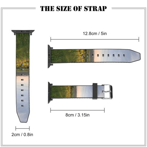 yanfind Watch Strap for Apple Watch Rural Countryside Road Farm Lines Pictures PNG Grassland Outdoors Trnava Donja Compatible with iWatch Series 5 4 3 2 1