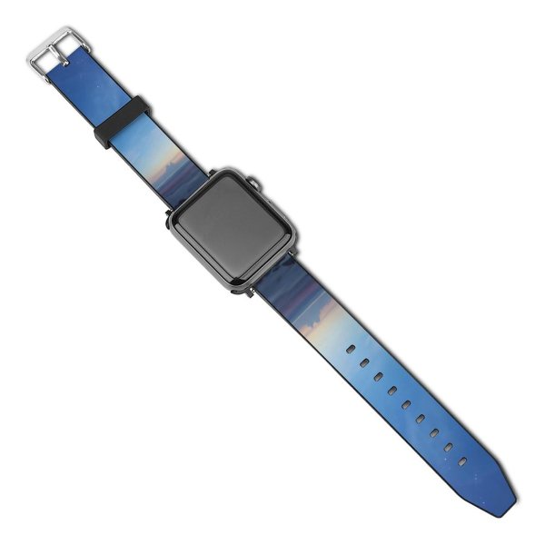 yanfind Watch Strap for Apple Watch Clear Sky Sunset Dusk Starry Horizon Beach Seascape Rocky Shore Compatible with iWatch Series 5 4 3 2 1