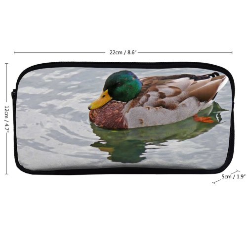 yanfind Pencil Case YHO Beak Violet Duck Mallard Reflection Ripple Ducks Swans Bird Pond Bird Geese Zipper Pens Pouch Bag for Student Office School