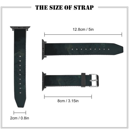 yanfind Watch Strap for Apple Watch Berduu Black Dark  Mountains Night Dark Forest Compatible with iWatch Series 5 4 3 2 1