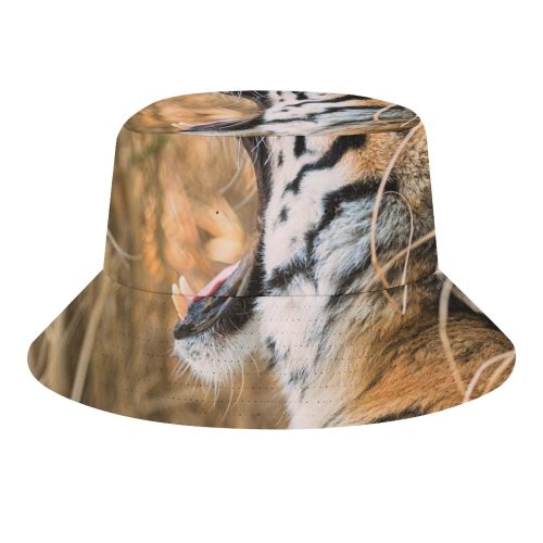 yanfind Adult Fisherman's Hat Eric Kilby Tiger Roaring Fishing Fisherman Cap Travel Beach Sun protection