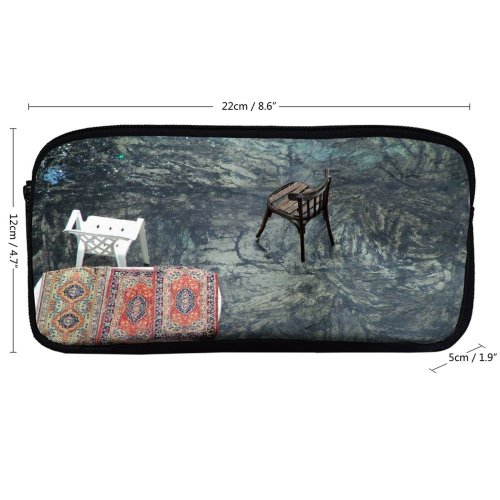 yanfind Pencil Case YHO Rest Table Table Chair Wall Art Resting Organism Visual Adaptation Furniture Chairs Zipper Pens Pouch Bag for Student Office School