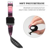yanfind Watch Strap for Apple Watch Visar Neziri Sunset Scenery Lake Rocks Sky Compatible with iWatch Series 5 4 3 2 1