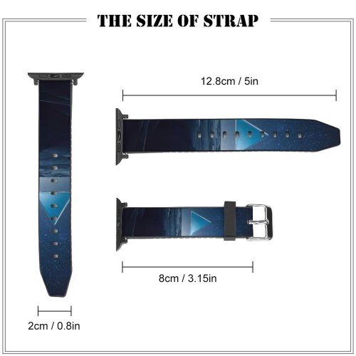 yanfind Watch Strap for Apple Watch Karan Gujar Winter Starry Sky Triangles Dark Night  Landscape Compatible with iWatch Series 5 4 3 2 1