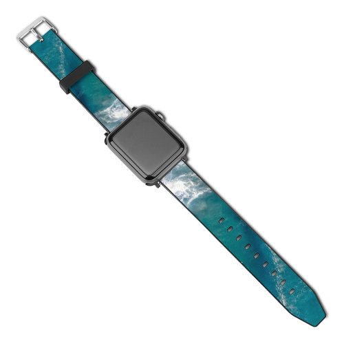 yanfind Watch Strap for Apple Watch Scenery  Young Foam Activities Ocean Outdoors Wave Leisure Wallpapers Compatible with iWatch Series 5 4 3 2 1