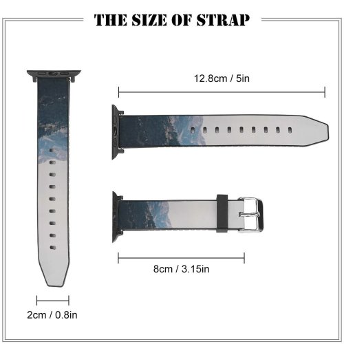 yanfind Watch Strap for Apple Watch Landscape Peak Countryside Mother  Gloomy Slope Pictures Cloud Outdoors Grey Compatible with iWatch Series 5 4 3 2 1