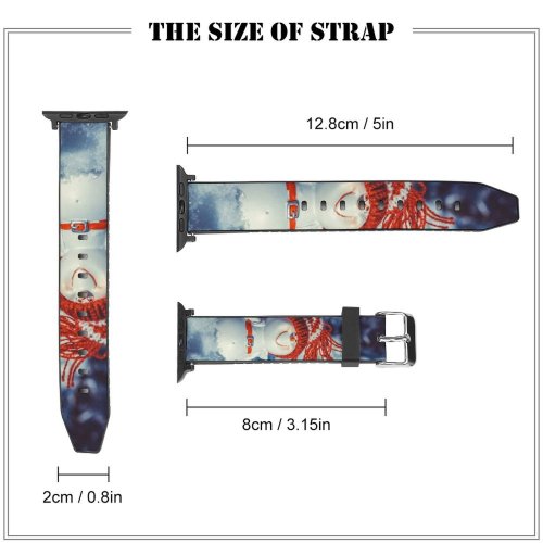 yanfind Watch Strap for Apple Watch Celebrations Christmas Cute Snowman Snow Covered Winter Decoration Compatible with iWatch Series 5 4 3 2 1