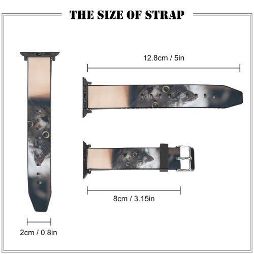 yanfind Watch Strap for Apple Watch Funny Curiosity Sit Cute Baby Young  Family Kitten Whisker Fur Portrait Compatible with iWatch Series 5 4 3 2 1