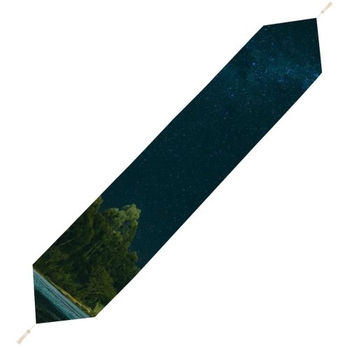 Yanfind Table Runner Backlit Tree Dark Clouds Sunset Landscape Evening Space Light Galaxy Scenic Starry Everyday Dining Wedding Party Holiday Home Decor