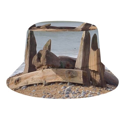 yanfind Adult Fisherman's Hat Winter Sky Wood Beach Coast Landscape Sea Wood Rock Coastal Sand Landforms Fishing Fisherman Cap Travel Beach Sun protection