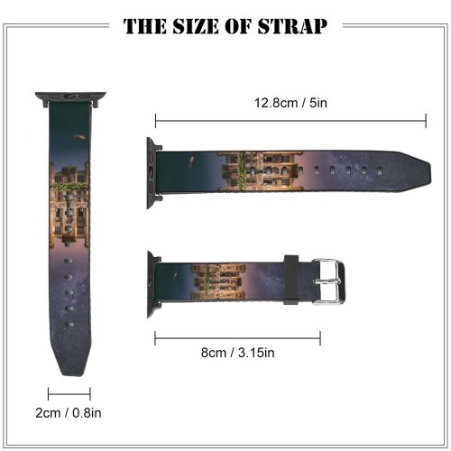 yanfind Watch Strap for Apple Watch Massimiliano Morosinotto Castle Fountain Reflection Outer Space Milky Way  Pond Sunset Compatible with iWatch Series 5 4 3 2 1