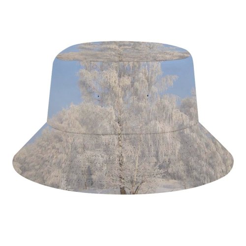 yanfind Adult Fisherman's Hat Winter Frozen Winter Atmospheric Larch Woody Wojkowice Sky Plant Wood Poland Snow Fishing Fisherman Cap Travel Beach Sun protection