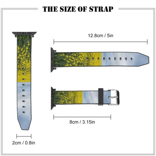 yanfind Watch Strap for Apple Watch Rural Countryside Creative . Farm Kerekharaszt Grassland Outdoors Magyarország Út – Compatible with iWatch Series 5 4 3 2 1