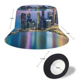 yanfind Adult Fisherman's Hat Romain Guy Singapore Cityscape Buildings Skyscrapers Reflection Night City Lights Colorful Fishing Fisherman Cap Travel Beach Sun protection