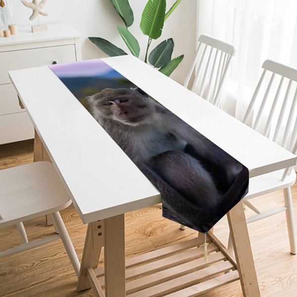 Yanfind Table Runner Blur Fur Monkey Focus Macaque Field Ape Shallow Primate Furry Wildlife Depth Everyday Dining Wedding Party Holiday Home Decor