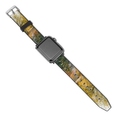 yanfind Watch Strap for Apple Watch Scenery Tree Plant Leaf Free Ground Trunk Outdoors Maple Wallpapers Road Compatible with iWatch Series 5 4 3 2 1