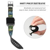 yanfind Watch Strap for Apple Watch Landscape Plant Forest Recess Castle Pictures Outdoors Flora Tree Free Flower Compatible with iWatch Series 5 4 3 2 1